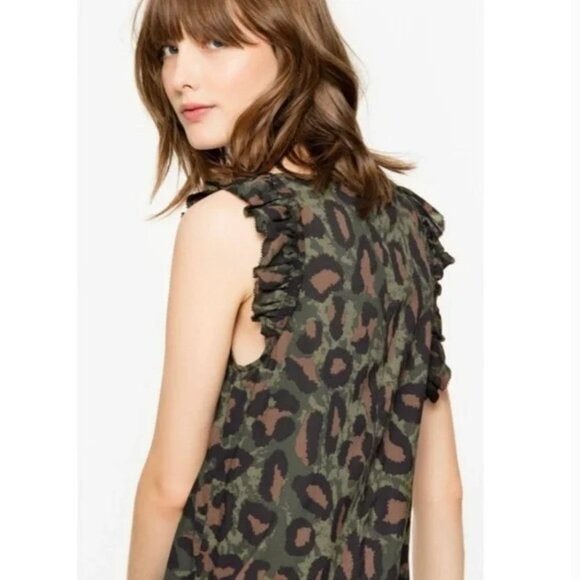 Zadig & Voltaire Rebelle Leo floaty Leopard Print DRESS LARGE like new $298 - Picture 3 of 11